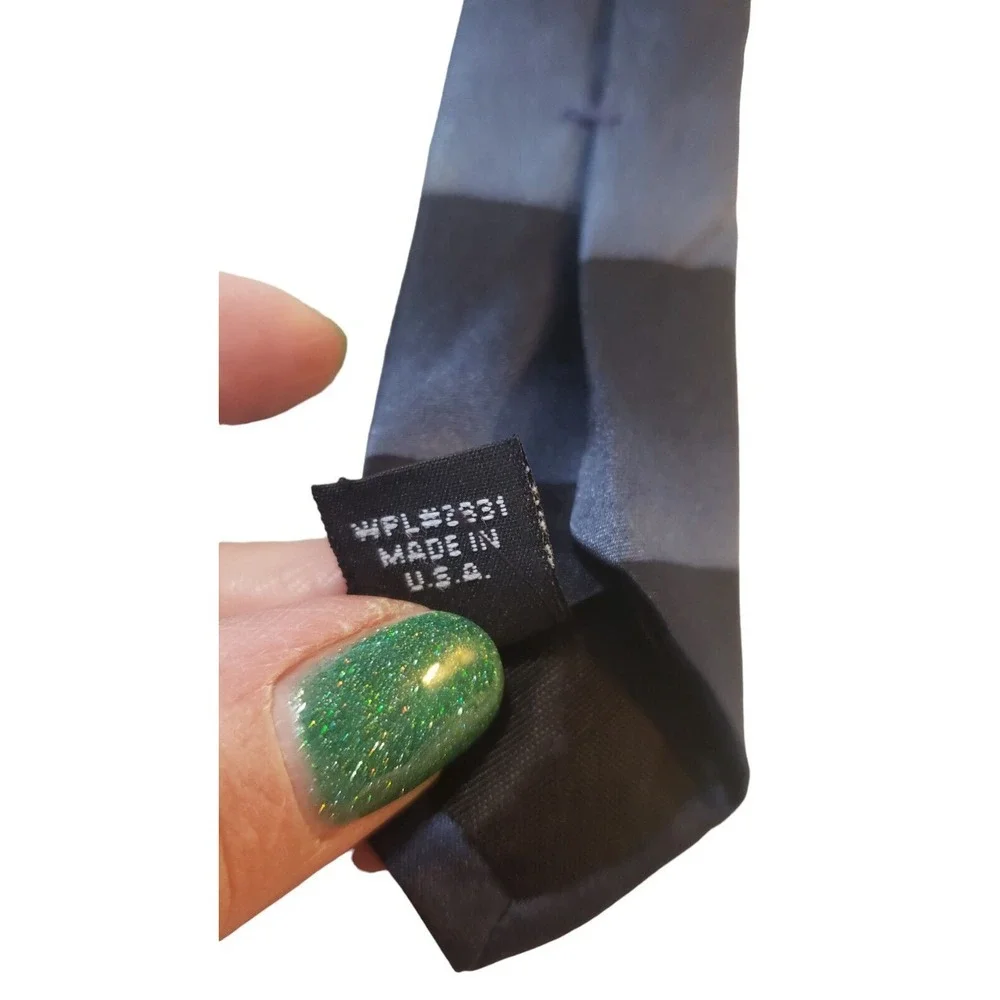 Essante 100% Silk Tie Geometric‎ Abstract Blue Yellow Necktie Made In USA
